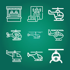 Outline transport 9 vector icons set. transport icon page symbol for your web site design transport icon logo, app, ui. transport icon vector illustration, eps10.