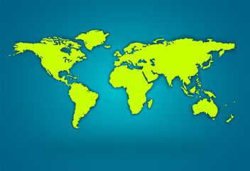 Fototapeta na wymiar World Map Globe with shadow - stock vector.