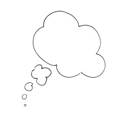 hand-drawn doodle bubble for text. design for comics. Drawn with a black ink line. Vector illustration