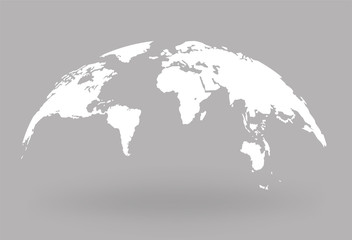 Fototapeta premium World Map Globe with shadow - stock vector.