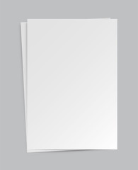 Vector A4 format paper with shadows. - stock vector.