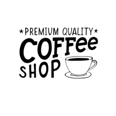 Coffee shop design. Lable, logo, hand drawn tag, vector, lettering illustration
