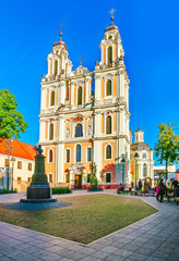Fototapeta na wymiar Square at St Catherine Church in Vilnius