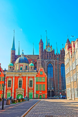 Naklejka premium Royal Chapel of Polish Kings with St Mary Basilica Gdansk