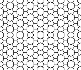 Seamless traditional Japanese Kumiko ornamen without lattice