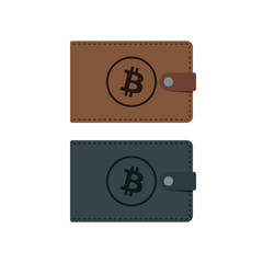 Vector bitcoin wallet with coins