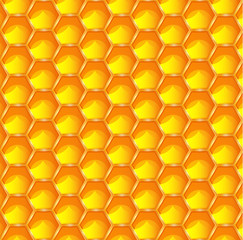 Bright orange honeycomb abstract pattern background. Hexagonal prismatic wax cells vector eps 10 illustration.