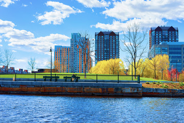 Modern Buildings at North Point Park Charles River Cambridge