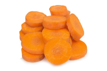 carrot sliced isolated on white background