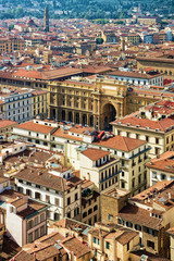 Cityscape and Piazza della Repubblica in Florence