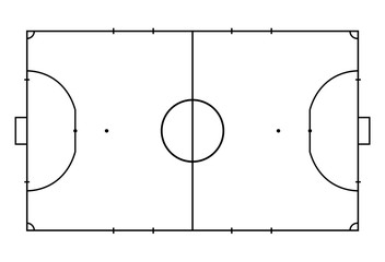 Futsal court or field. Sport background. Line art style