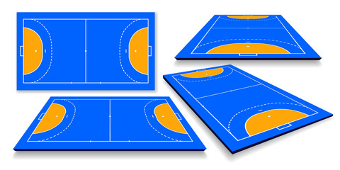 detailed illustration of a handball field, cort with perspective, eps10 vector
