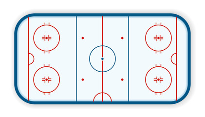 detailed illustration of a icehockey rink, field, court, eps10 vector