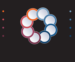Circles diagram template infographic 8 positions