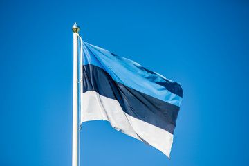 Estonian national flag - black white blue