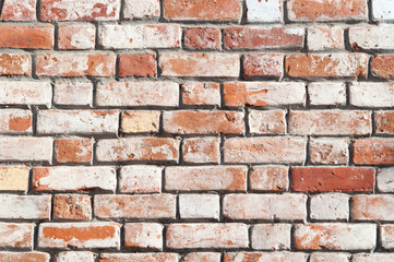White red shabby brick wall