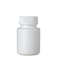 white plastic bottle on white background
