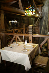 Details of served dining table