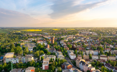 aerial view of house in rostock, germany - sunset