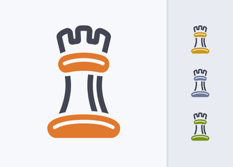 Tower Chess Piece - Pastel Imprint Icons. A professional, pixel-aligned icon.