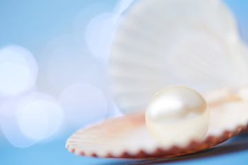 pearls on the blue background