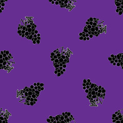 Seamless pattern with grapes on purple - 205433084