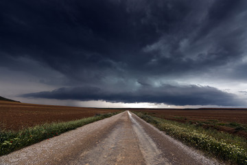 Landscape With Road and Storm on the Horizon