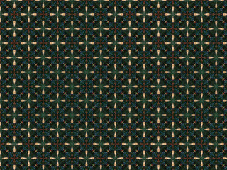 the wall is decorated with an artificial Christmas wreath and toys made of straw and wood and blue beads