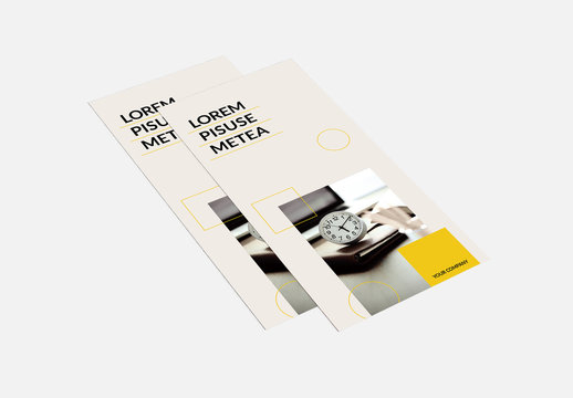 Trifold Brochure Layout With Yellow Accents