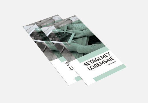 Trifold Brochure Layout With Green Accents