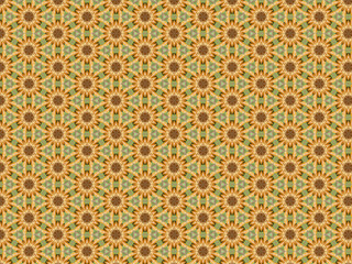 background with a pattern of mandarin slices orange and green