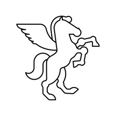 Obraz na płótnie Canvas Pegasus heraldic symbol. Sign Animal for coat of arms. Royal Horse Vector illustration