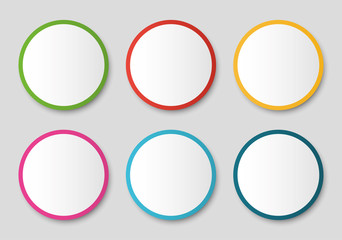 Empty Circle Stickers collection. Circle Banners. Vector