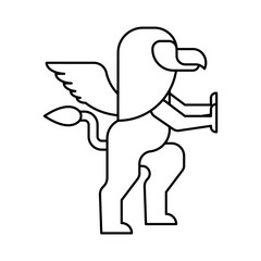 Griffin heraldic symbol. Sign Animal for coat of arms. Vector illustration