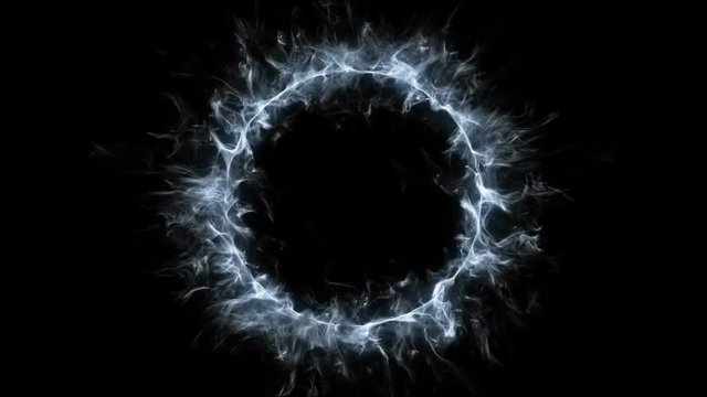 Strange object radiating in a dark background