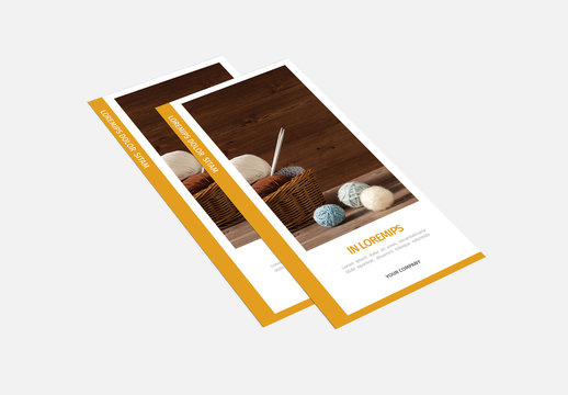Trifold Brochure Layout with Orange Border