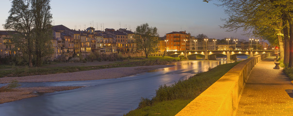 Parma - The Riverside of Parma river at dusk.