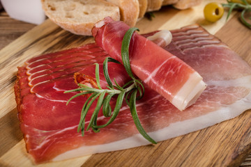 Thinly sliced German black forest ham.