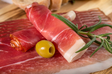 Thinly sliced German black forest ham.