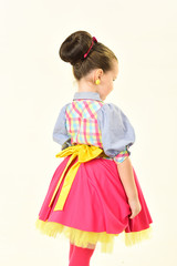 hairdresser and barbershop. hairdresser, elegant hair of little girl