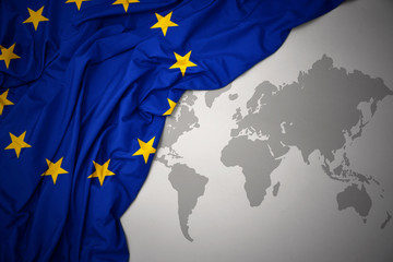 waving flag of european union.