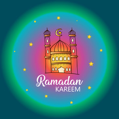 Ramadan Kareem celebration greeting card.