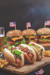 Hot Dog With a Glass of Beer