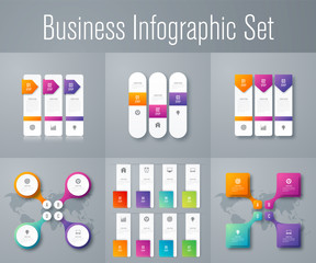 Set with infographics