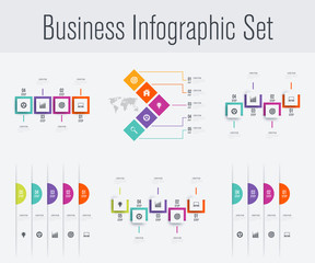 Set with infographics