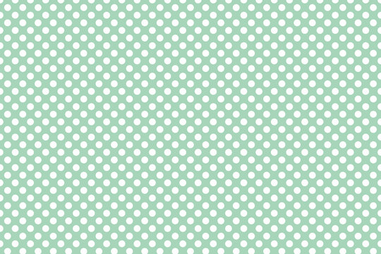 White and green polka dot background pattern