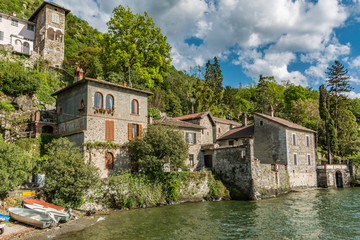 Fototapeta na wymiar Italian village of Dervio by the Como lake