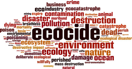 Obraz premium Ecocide word cloud