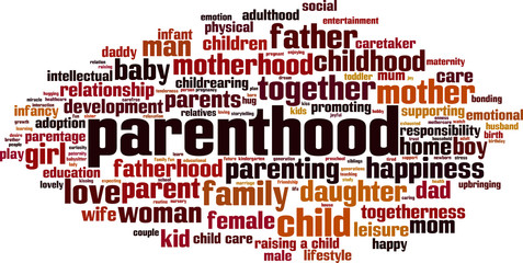 Obraz premium Parenthood word cloud