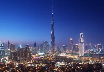 Foto auf Glas Skyline von Dubai, Vereinigte Arabische Emirate © Iakov Kalinin